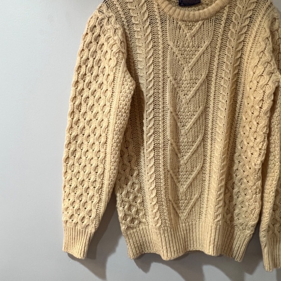 Pendleton cable knit beige 100% virgin wool size large - Picture 5 of 8
